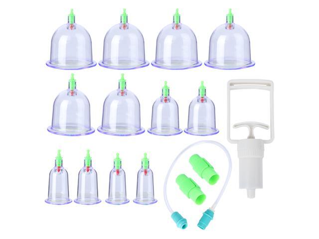 12pcs Chinese Cupping Therapy Set Traditional Biomagnetic Vacuum Cupping Therapy Cup Medical Healthy Body Suction Therapy Massage Set