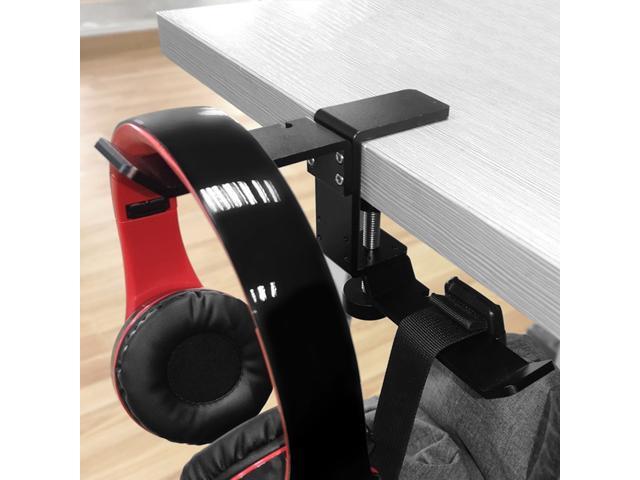 General Metal Headset Holder Durable Headset Rack Portable Headphone Stand Hanger Headset Storage Hook (Black)