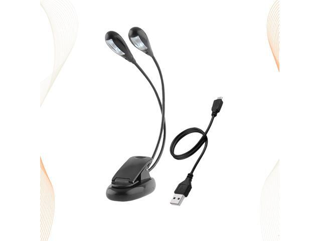 Desk Work LED Lamp USB Reading Light with Clip Night Lamp Flexible Gooseneck Table Light for Home Hotel (Black)