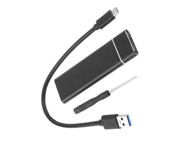 USB31 Type C to M2 NGFF Solid State Box M2 SSD TO Type C hard-Disk Cartridge (Black with A-C Cable)