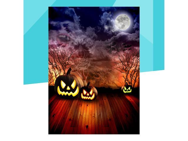 90*150cm 3D Halloween Creepy Backdrop Creepy Pumpkin Horror Night Tomb Background for Parties Photography Studio Photo Booth (DZ-754)