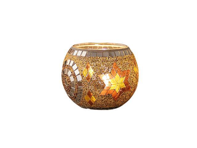 European Style Glass Candle Holder Handmade Mosaic Candle Holder for Tea Light Home Restaurant Decor Christmas Wedding Party Gift (Romance)