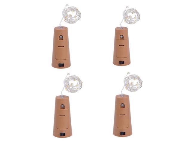 4pcs 75cm 15LED Beads Wine Bottle Cork Copper Wire String Lights Waterproof Decorative Lights Fairy Nightlights For DIY Bedroom Patio Party