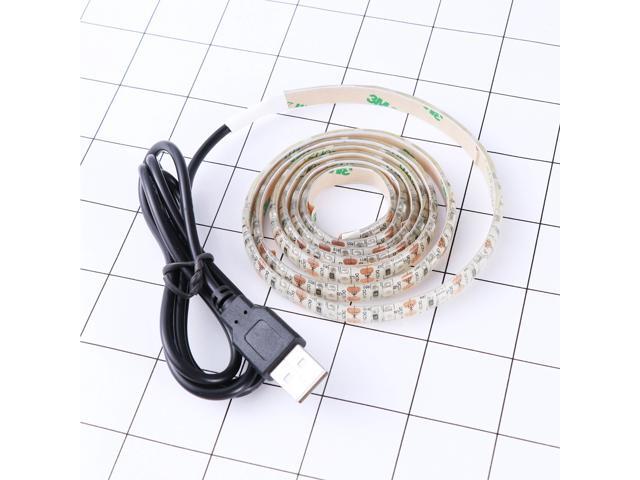 1M Strip Lights Non-Waterproof 3528 LED Lights Strip 60 LED for Birthday Christmas Party Decoration with USB Cable (Red Light)