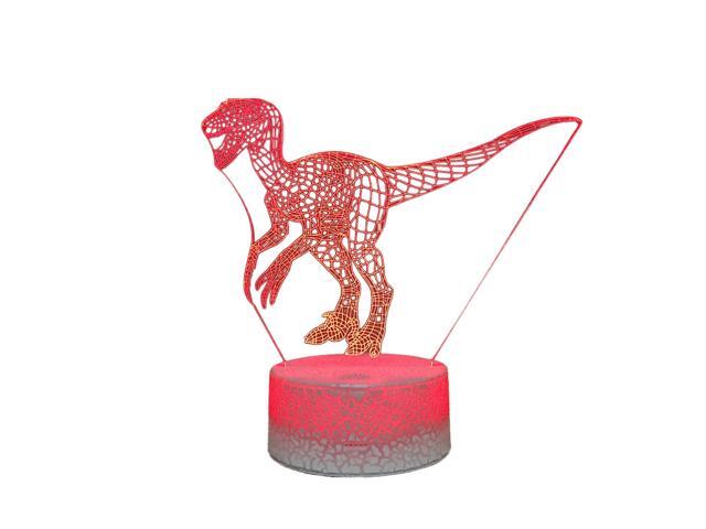 LED Night Light Creative 3D Illusion Lamp Dinosaur Nightlights 7 Colors Changing Touch Control USB Charge Table Desk Lighting Bedroom Home