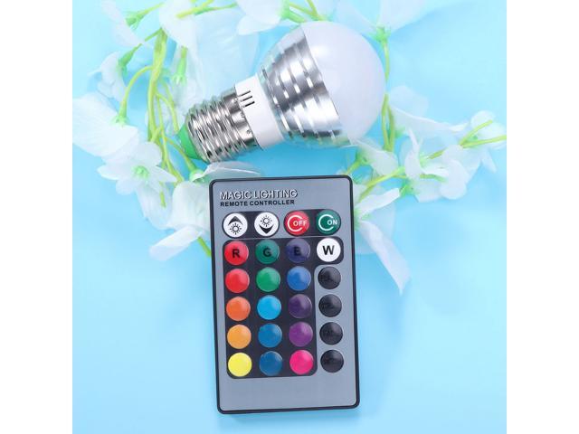RGB LED Light Bulb With Remote Control 3W 150LM E27 Screw Base Color Changing Magic Light Bulb for Birthday Party KTV Decoration Home Use Bar Wedding