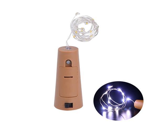 75cm 15 LEDs Wine Bottle Cork String Lights Waterproof Decorative Fairy Lights For Patio Party Christmas Wedding Decoration (White Light)