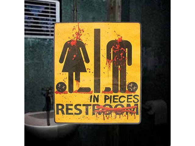 Halloween Horror Party Decorative Bloody Restroom Bathroom Door Sign Sticker - 43x31cm