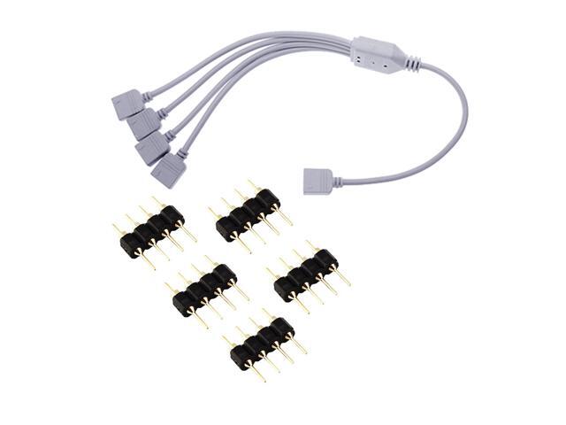 4 Pins 4-Way Splitter Connector Cable for RGB LED Strip 3528 5050