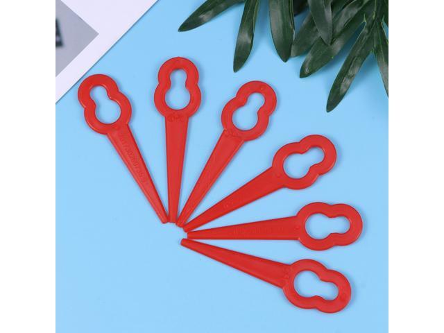 50pcs Plastic Grass Trimmer Blades Mower Replacement Trim Fast Switchblades (Red)