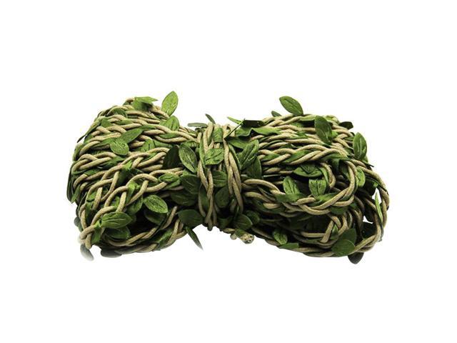 10M Artificial Leaf Vine Simulation Foliage Vines Green Leaves Rattan Fake Wreath Decorative Home Wall Garden Party Decor (Khaki)