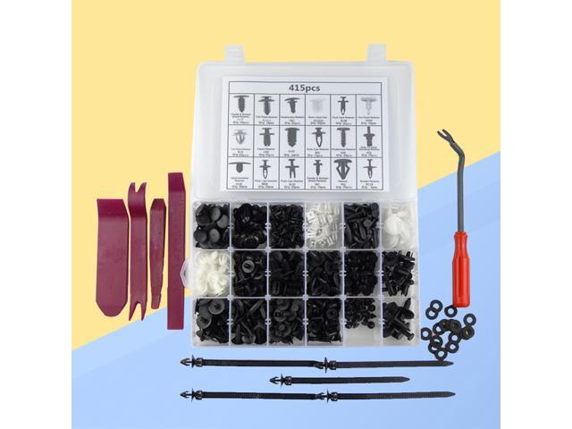 415Pcs Nylon Automotive Push Pins Bumper Fastener Rivet Clips Car Push Type Rivet Pin Clips with Setting Tools