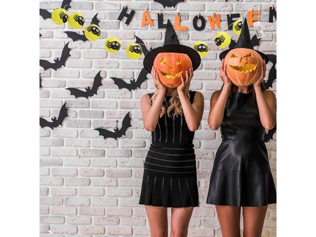 2pcs Spider Pattern String Lights Halloween Light String 20 LEDs Battery-operated Lights without Batteries for Party Patio Fence (Yellow Purple)