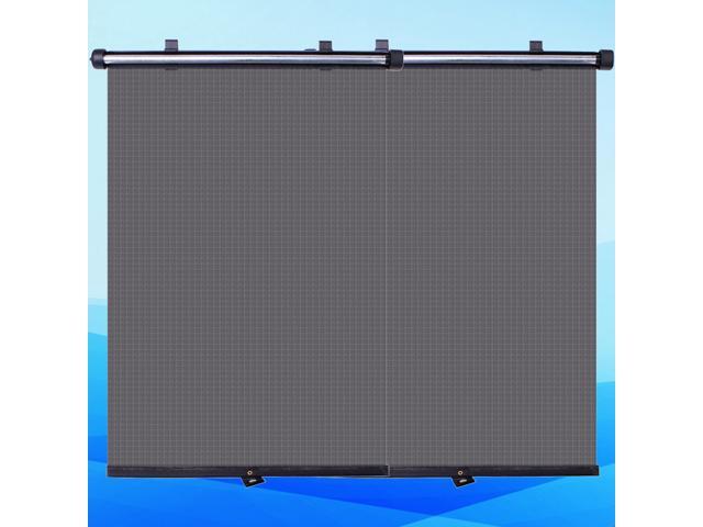 1 Pair Automatic Retractable Car Sun Shield Side Window Roller Shutters Roller Shades Prevent Heat Sun Louver Visor (Black)