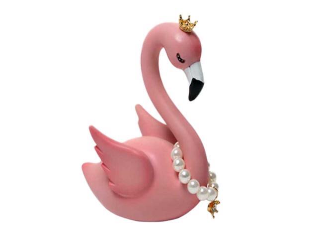 Car Decor Nordic Style Love Bird Flamingo Pattern Creative Interior Car Ornament (Crown Blinking Eyes Tightened Wings)(Pink)