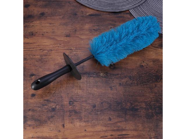 Wheel Brush Long Bristle Car Wheel Brush Rim Tire Brush Multipurpose Use for Cars Motorcycles Bicycles (Blue)