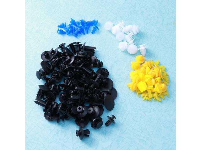 100 Pcs Nylon Automotive Push Pins Bumper Fastener Rivet Clips Car Push Type Rivet Pin Clips (12 Species)