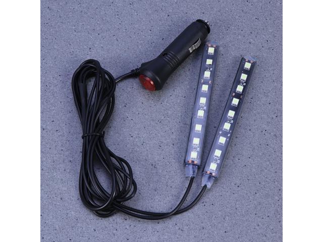 Car Interior Atmosphere Neon Lights Lamps Strip 18 LED Cigarette Lighter - Ice Blue Light (Black)