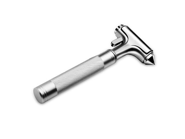 Car Metal Safety Hammer Window Breaker Seat Belt Cutter Survival Hammer Emergency Escape Tool (Silver)