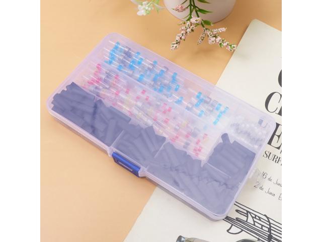 281pcs Heat Shrink Solder Sleeve Waterproof Solder Ring Heat Shrink Solder Sleeve Wire Crimp Butt Terminals Connector with Case