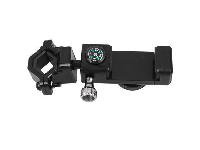Universal Bike E-bike Motorcycle Handlebar Mobile Phone Mount Holder Cycling Stand Clamp Support with Compass (Black)