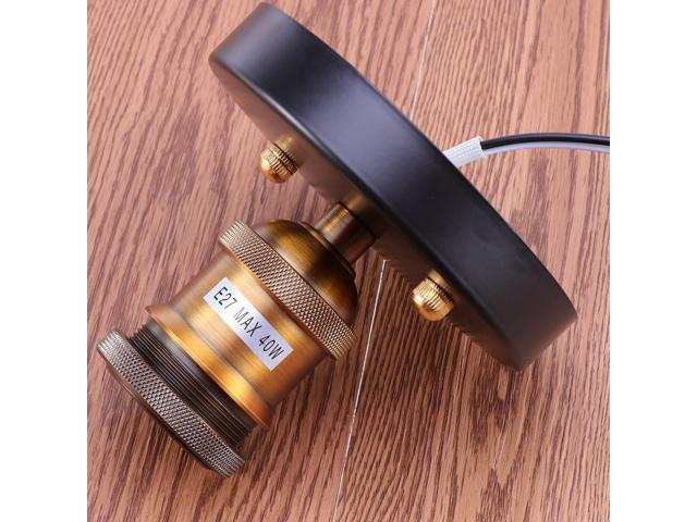 Single Head Vintage Ceiling Light Retro Flush Mount E27 Lamp Holder Antique Sconce Wall Lamp Industrial Country Style for Restaurant Bar Cafe (Black)