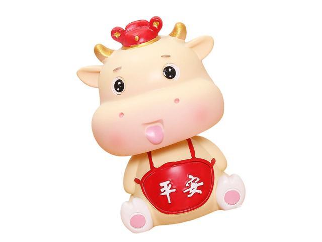 1pc Shaking Head OX Decor Lovely Car Adornment Cartoon OX New Year Mascot