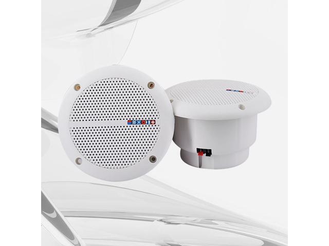 2pcs WEAH-400 Ceiling Speakers Waterproof for Kitchen Bathroom Indoor Outdoor (White)