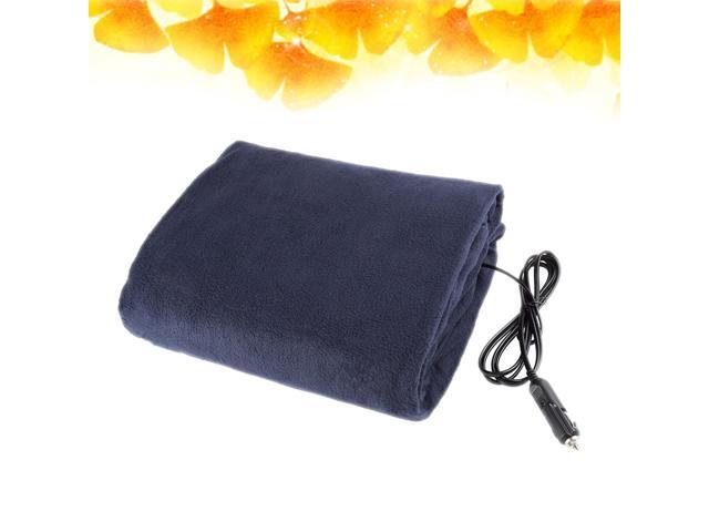 12V Car Electric Heating Blanket Heated Blankets for Winter Automobile Vehicle (Navy Blue)