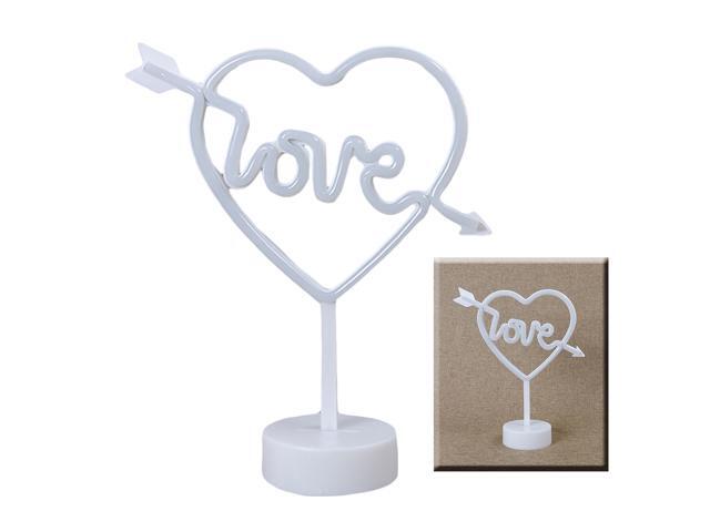 Neon Light Romantic LED Night Lamps Love Sign Wedding Christmas Room Decoration Valentine Gifts for Girls(Pink Light Dual Use Model without Battery)
