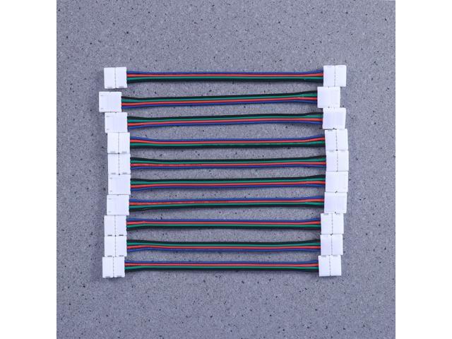 5 Pcs LED 5050 RGB Strip Light Connector 4 Pin Conductor 10mm Wide Solderless Strip to Strip Jumper
