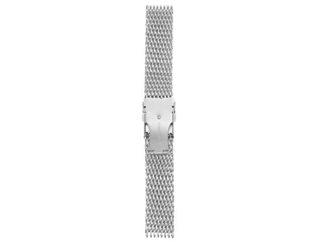 20mm Shark Mesh Stainless Steel Watch Band Strap Folding Clasp Watchband (Short Pattern Silver)