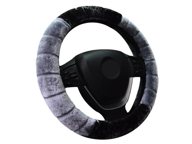 15 Inch Warm Auto Car Steering Wheel Cover Universal Wheel Sleeve Protector(Black)