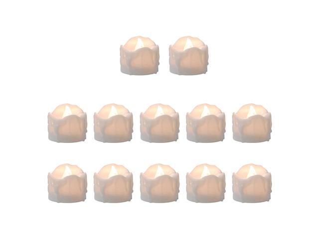 12pcs Flickering Electronic Candle LED Candle Lamp Tealight Night Lights Home Decor (Yellow Light)