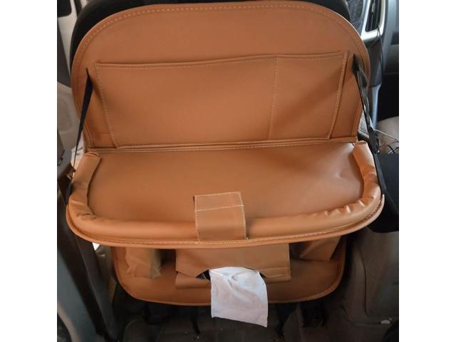 Car Back Seat Organizer with Kids Toy Bottles Storage Foldable Dining Table (Red)