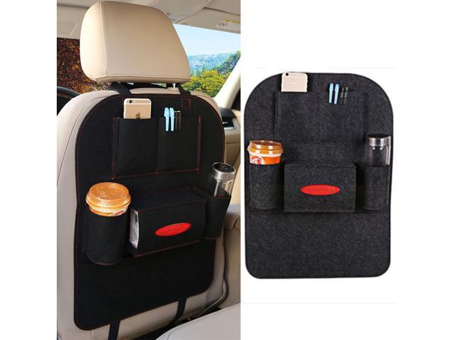Auto Storage Pouch Car Back Seat Storage Bag Multi-Pocket Holder for Organizing (Light Gray)