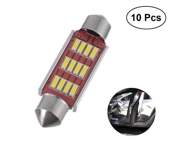 10pcs 12 LED 36mm Car Interior Bulb Decoded CANBUS Lamp Light Bulb 4014 for Interior Car Lights License Plate (White Light)