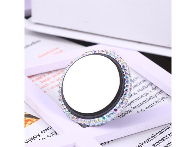 Air Vent Phone Holder Magnetic Suction Rhinestone Phone Stand Accessory for Car Use (White)