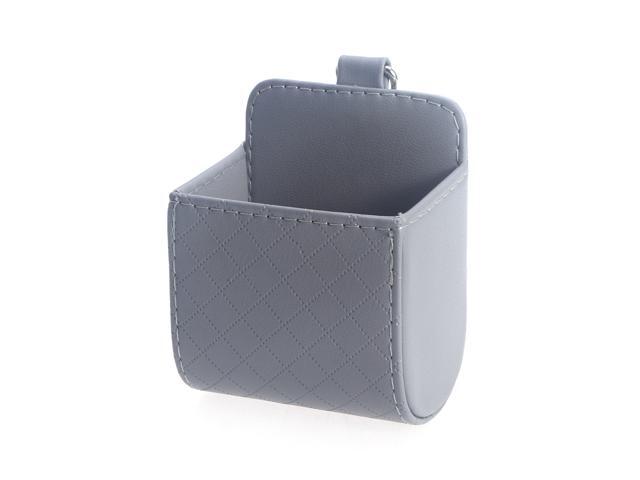 Car Air Vent Storage Bag Universal Leather Auto Outlet Cellphone Holder Organizer Case (Black)