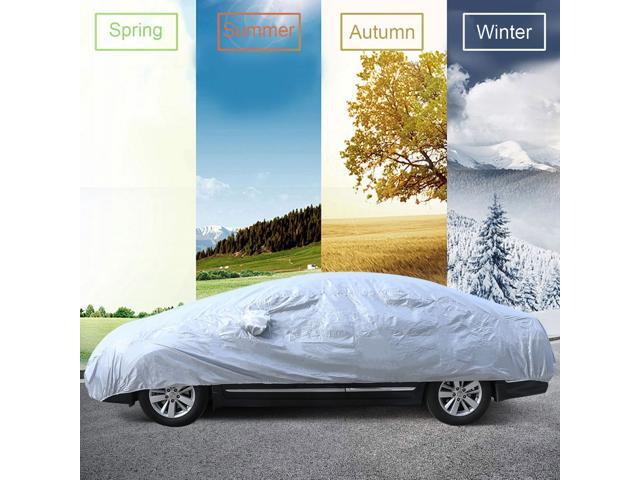 Universal Full Car Snow Ice Sun UV Rain Shade Cover Outdoor Protector Size S (Silver)