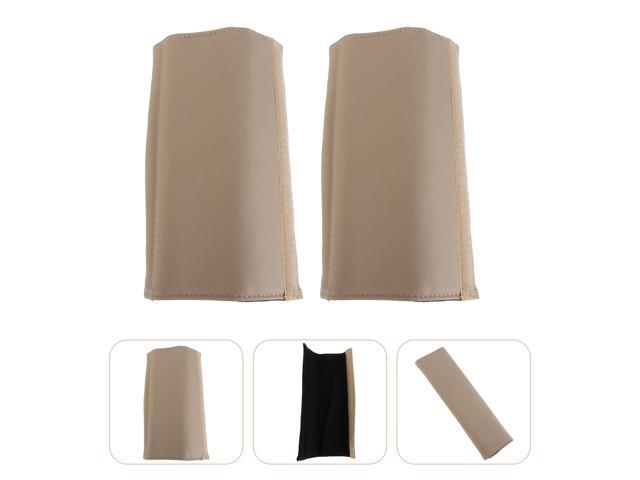 2PCS Auto Car Seat Belt Covers PU Seat Belt Sleeve Shoulder Pads Cushions Hook and Loop Seatbelt Strap Covers for Decoration Protection (Black)