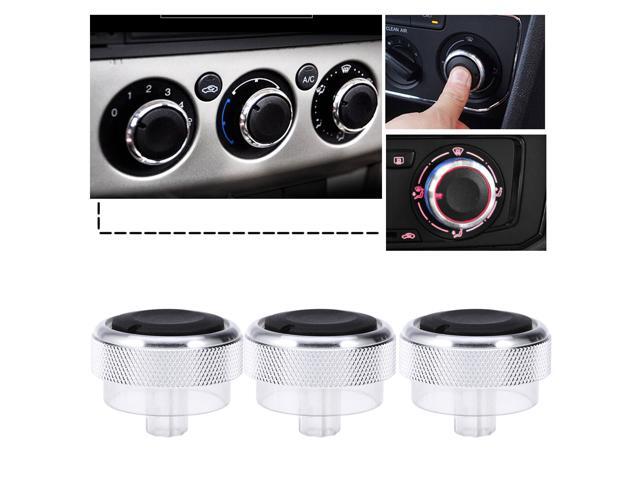 3Pcs Air Conditioning Control Switch AC Knob Fit for Focus 2 3 Mondeo Car (Silver)