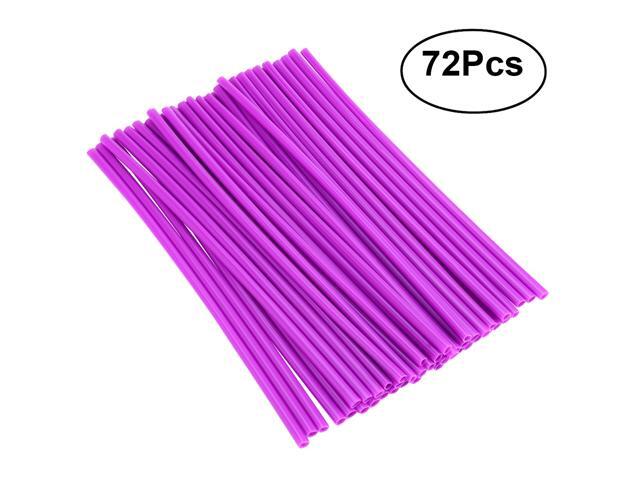 72pcs Spoke Skins Covers Motorcycle Motocross Dirt Bike Off-Road Wheel Rim Spoke Wraps Decor Protector Kit (Red)