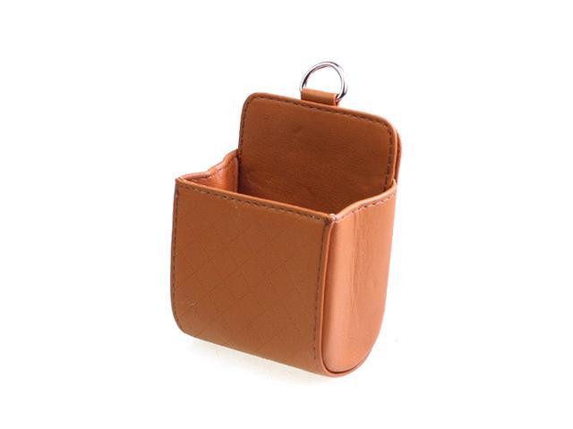 Car Air Vent Storage Bag Universal Leather Auto Outlet Cellphone Holder Organizer Case (Black)