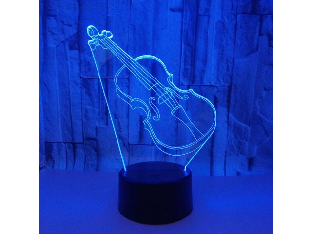 3D Illusion Platform Night Light Guitar 7 Colors Decor 3D Night Touch Button Lamp for Kids Children Holiday Birthday Gift