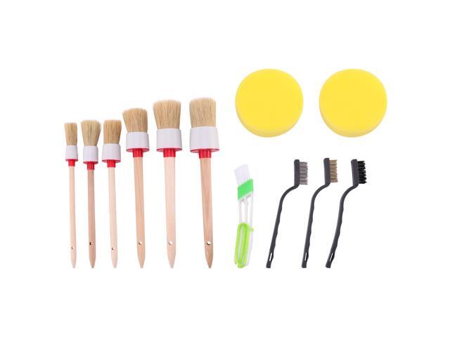 12 Pcs/1 Set Car Air Vent Cleaning Brush Round Vehicle Washing Brush Detail Gap Brush Tool for Car
