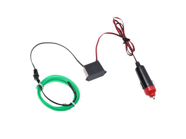 3M Flexible Neon Light Car EL Wire Rope Tube LED Strip Waterproof Car Decor Lamp (Green)