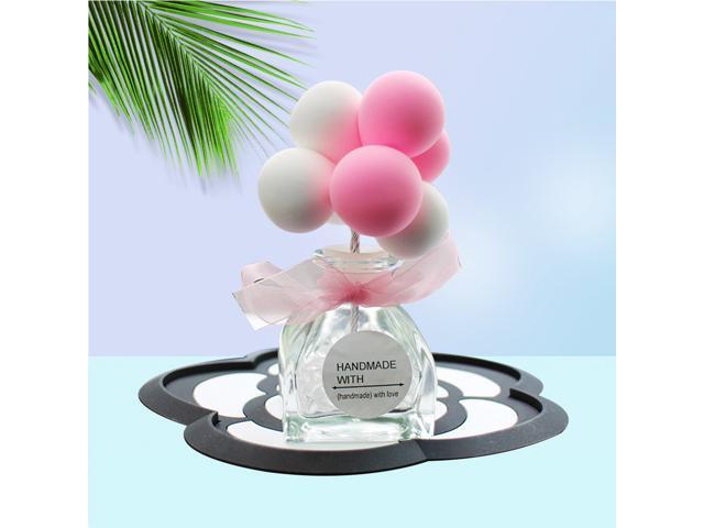 Creative Car Decoration Colorful Balloons Delicate Accessories Decorative Ornaments Cartoon Balloon Gift with Camellia Pattern Non-slip Mat(Pink)