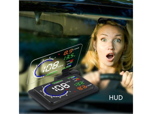 Head Up Display Car HUD Phone GPS Navigation Image Reflector Universal Smart Mobile Cell Phone Holder Mount (Black)