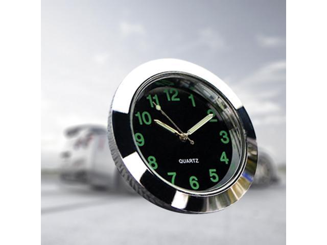 Universal Car Dashboard Clock Air Outlet Clock Car Electronic Noctilucent Quartz Clock Luminous Pointer For Auto Interior Decoration (Silver)